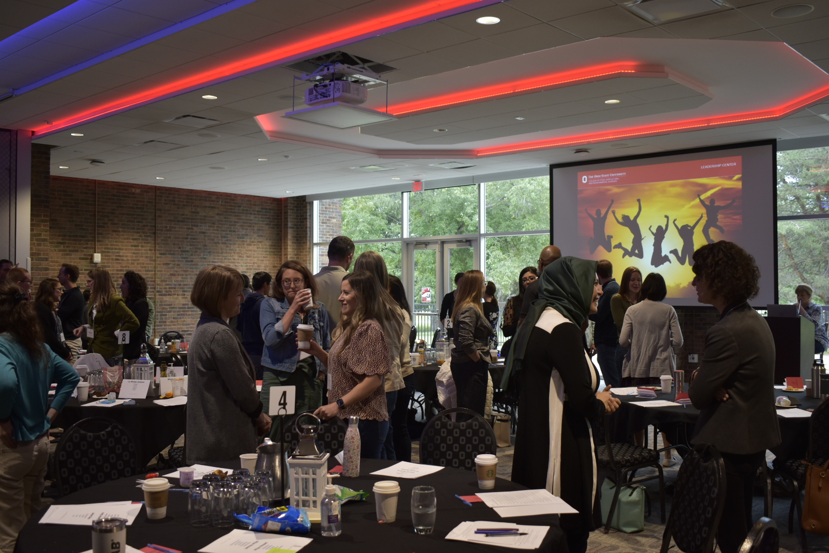 Wider view of GRC Staff networking during a break